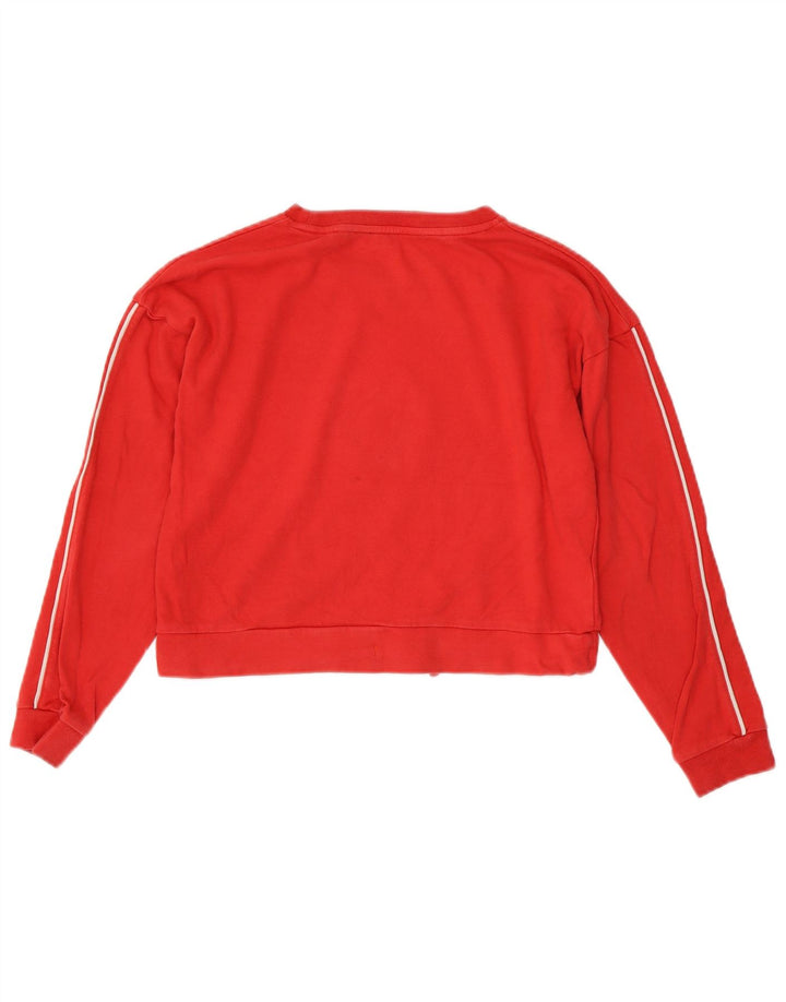 Jack Wills Womens Oversized Graphic Crop Sweatshirt Jumper UK 8 Small Red