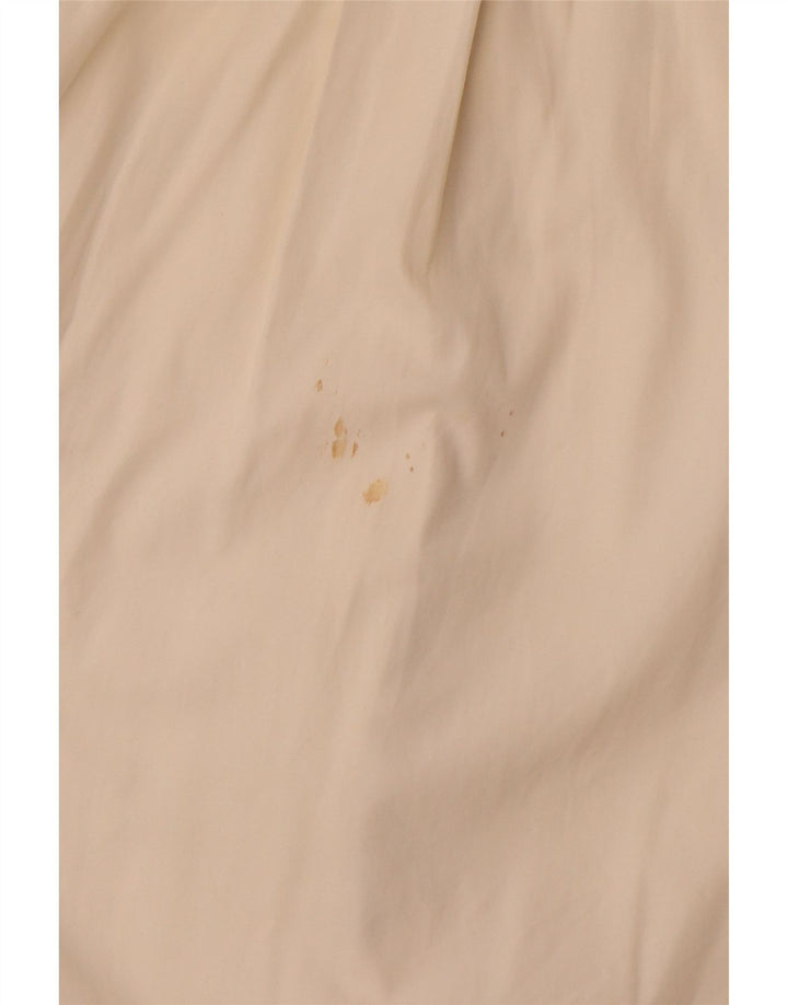 BURBERRY Womens Sleeveless Military Shirt UK 14 Large Off White Cotton