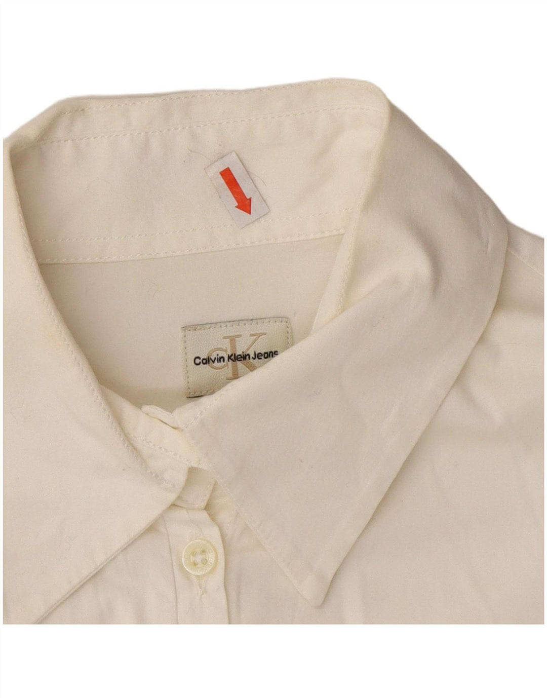 Calvin Klein Womens Shirt UK 12 Medium White Cotton