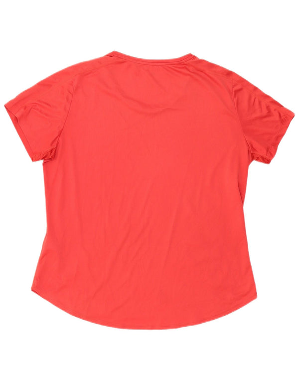 Adidas Womens Aeroready Graphic T-Shirt Top UK 20/22 XL Red Polyester