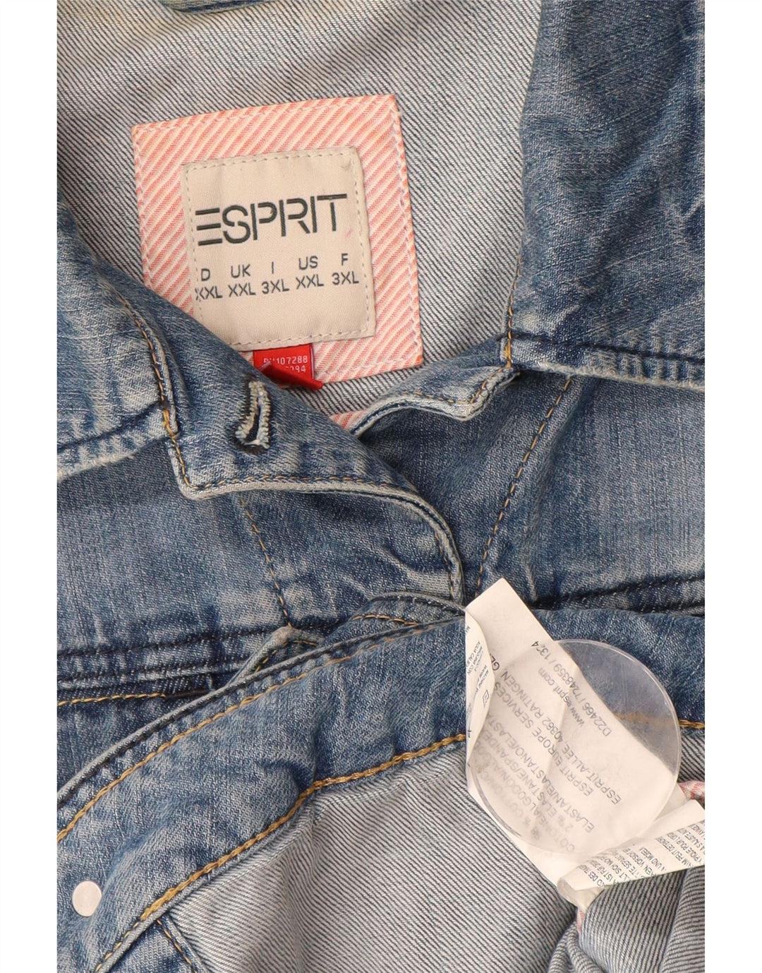 ESPRIT Womens Denim Jacket UK 20 2XL Blue Cotton