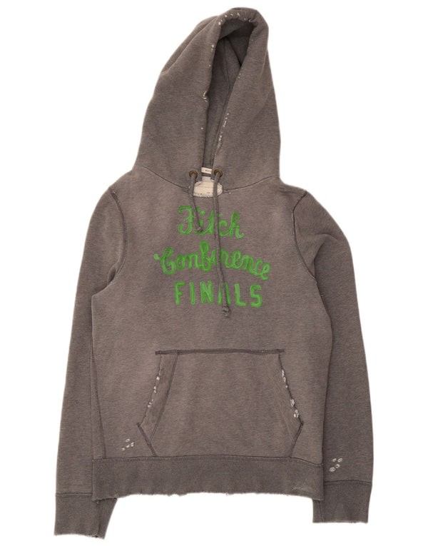 Abercrombie & Fitch Mens Muscle Graphic Hoodie Jumper Large Grey Cotton