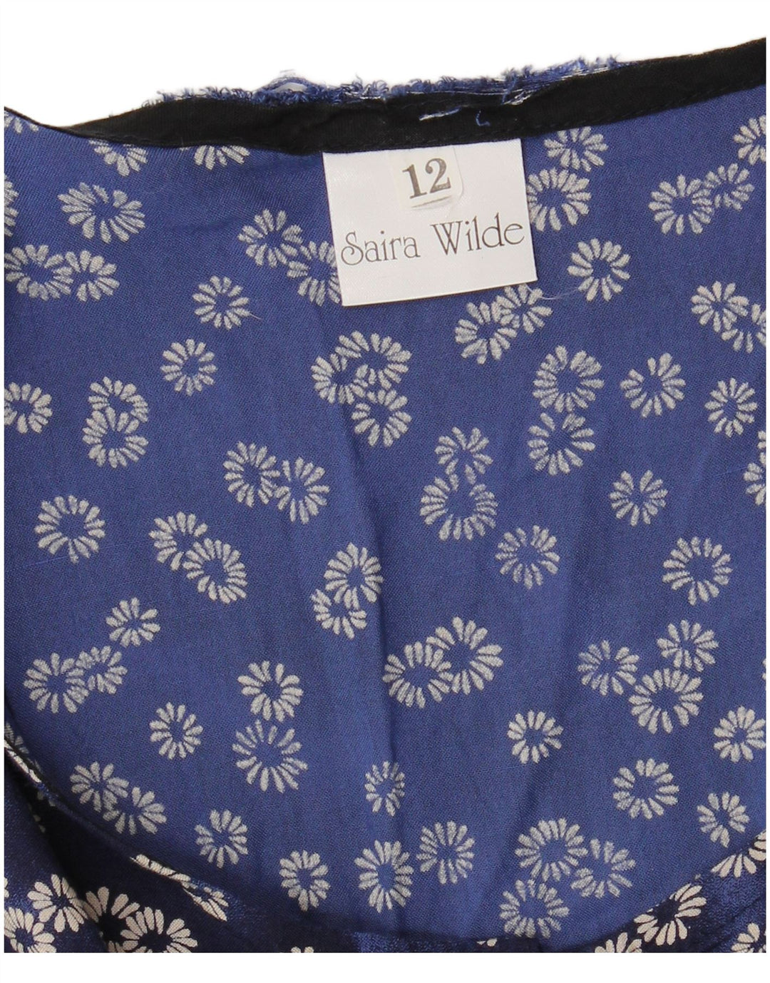 VINTAGE Womens Sleeveless Basic Dress UK 12 Medium Blue Floral Viscose