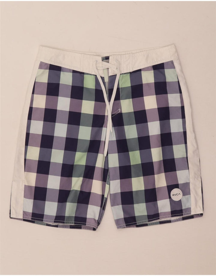 RVCA Mens Swimming Shorts Medium Multicoloured Gingham Polyester