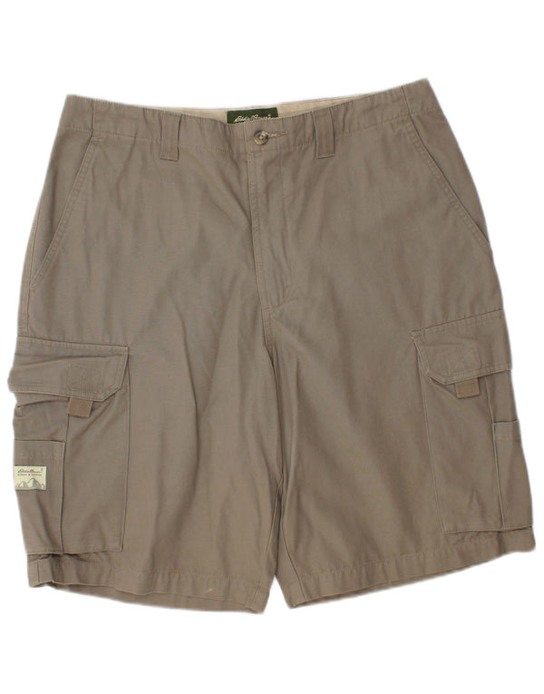 EDDIE BAUER Mens Cargo Shorts W33 Medium Khaki Cotton
