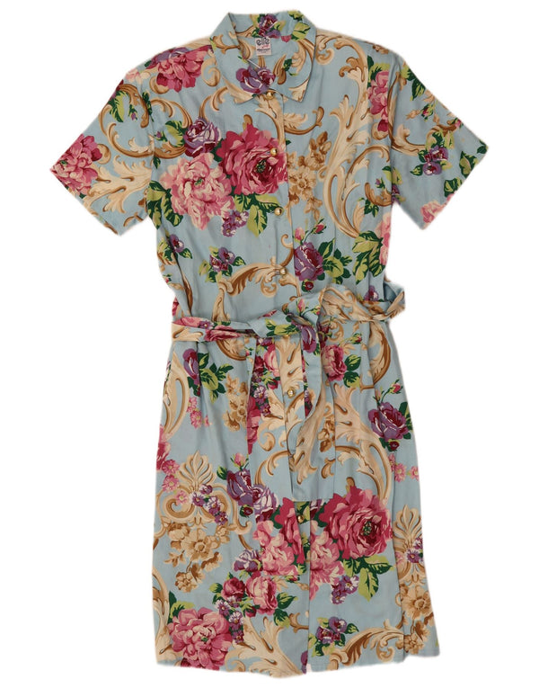 Elle Womens Shirt Dress IT 44 Medium Blue Floral