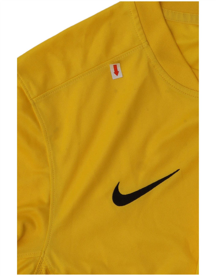 Nike Mens Dri Fit T-Shirt Top Medium Yellow Polyester