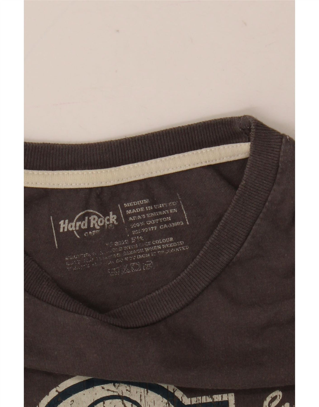 Hard Rock Cafe Mens Nice Graphic T-Shirt Top Medium Grey Cotton