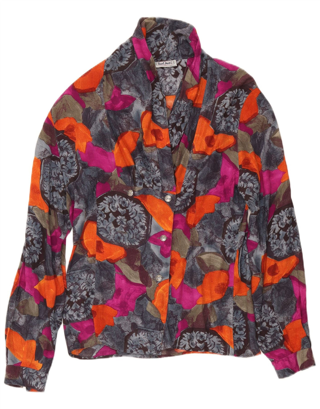 Saint Andrews Womens Shirt Blouse UK 14 Medium Multicoloured Floral Viscose