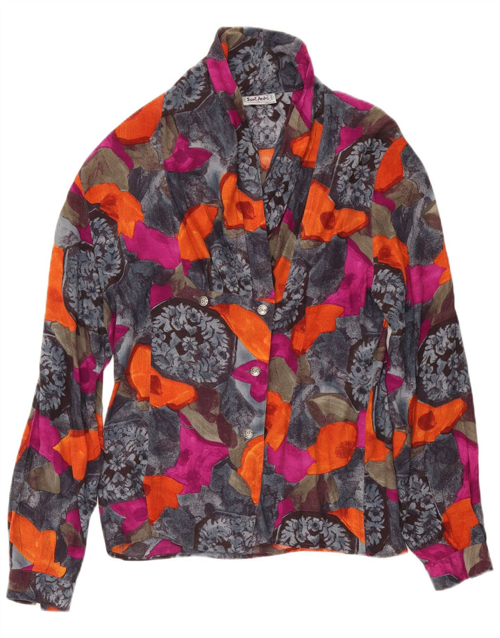 Saint Andrews Womens Shirt Blouse UK 14 Medium Multicoloured Floral Viscose