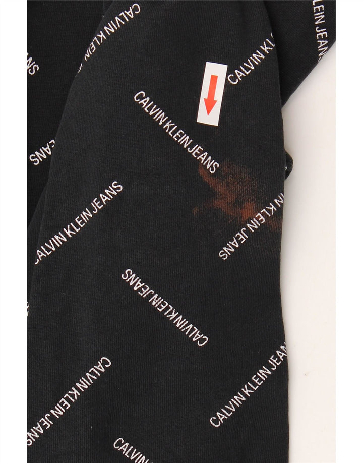 CALVIN KLEIN JEANS Mens Graphic Sweatshirt Jumper Medium Black Cotton