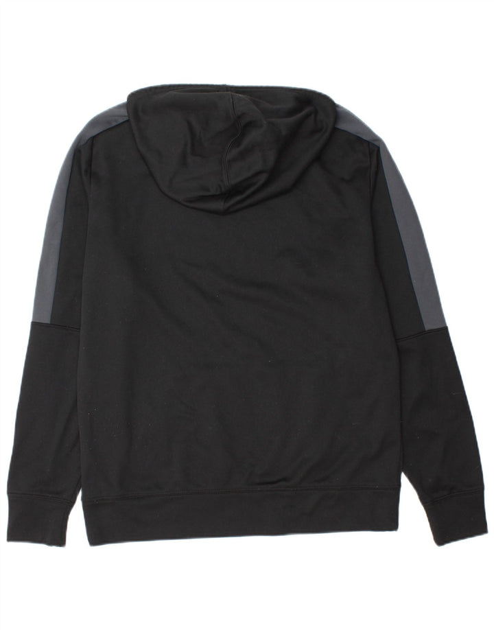 CHAMPION Mens Graphic Hoodie Jumper Small Black Colourblock Polyester