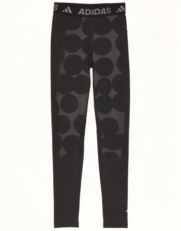 Adidas Womens Marimekko Graphic Leggings UK 8/10 Small Black Polka Dot