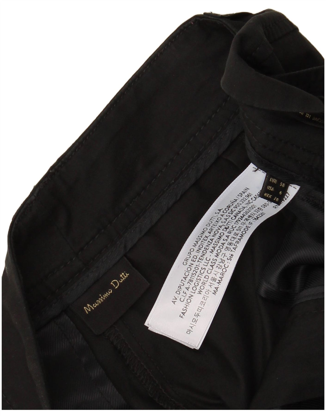 MASSIMO DUTTI Womens Loose Fit Chino Trousers EU 38 Small W28 L26 Black