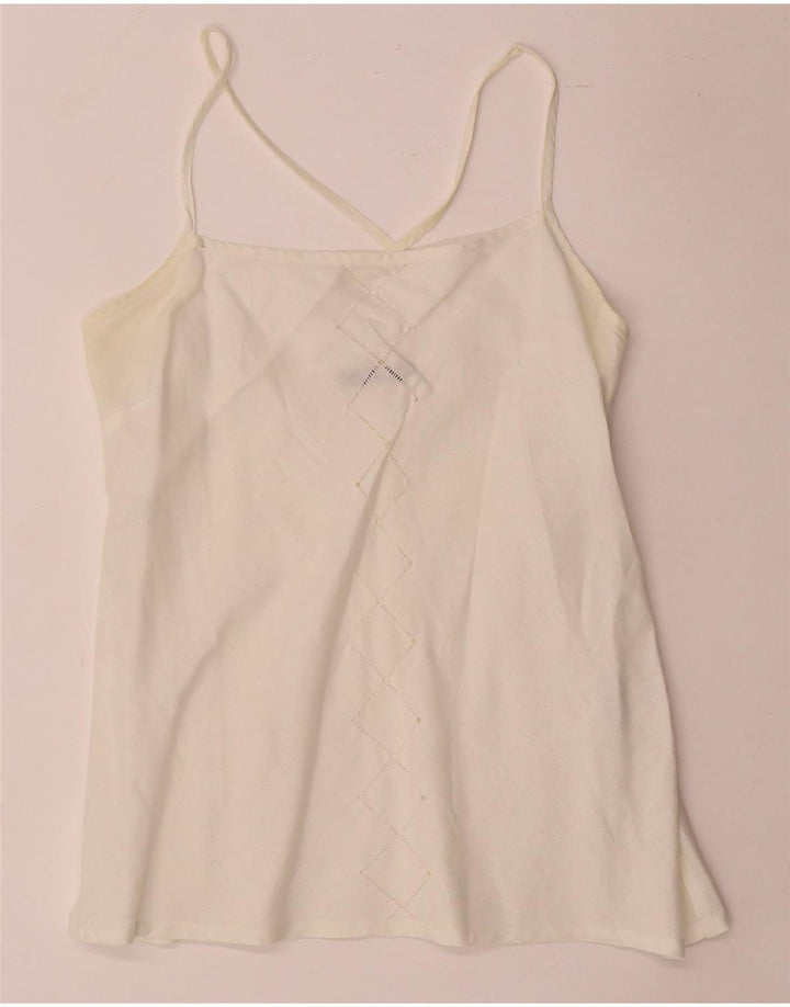Sara Glenzer Womens Cami Top IT 46 Large White Linen