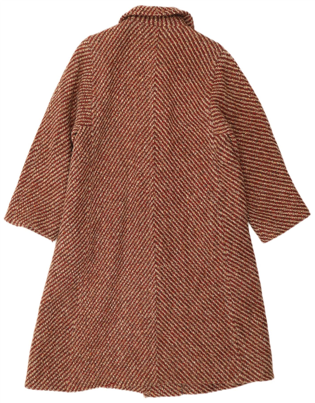 AQUASCUTUM Womens Overcoat UK 12 Medium Red Flecked New Wool Classic