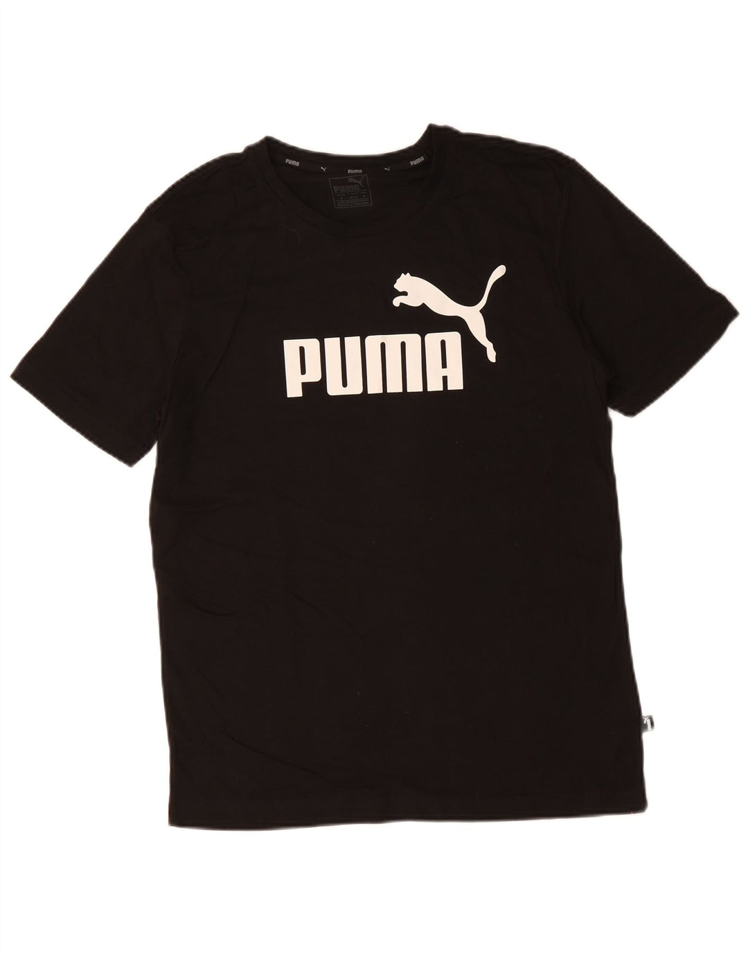 PUMA Mens Graphic T-Shirt Top Medium Black Cotton