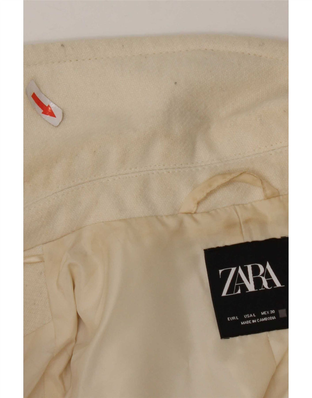 Zara Womens Overcoat UK 16 Large White Polyester