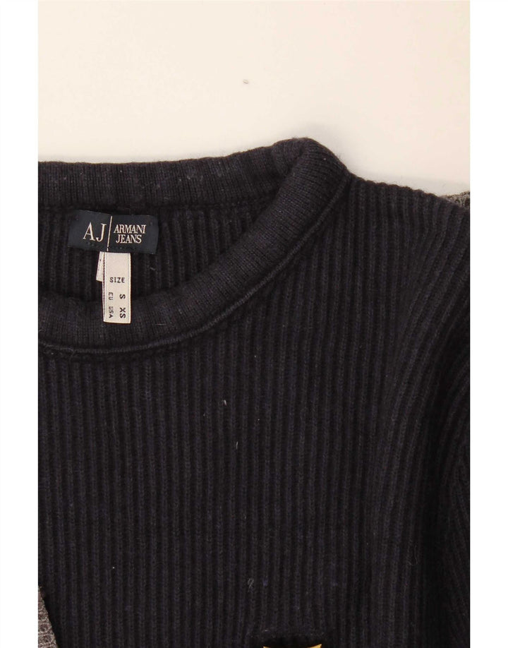 Armani Jeans Mens Crew Neck Jumper Sweater Small Multicoloured Colourblock