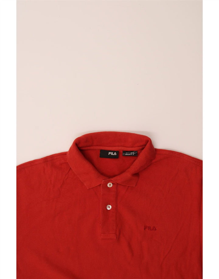 FILA Mens Polo Shirt Medium Red Cotton Vintage Fila and Second-Hand Fila from Messina Hembry 