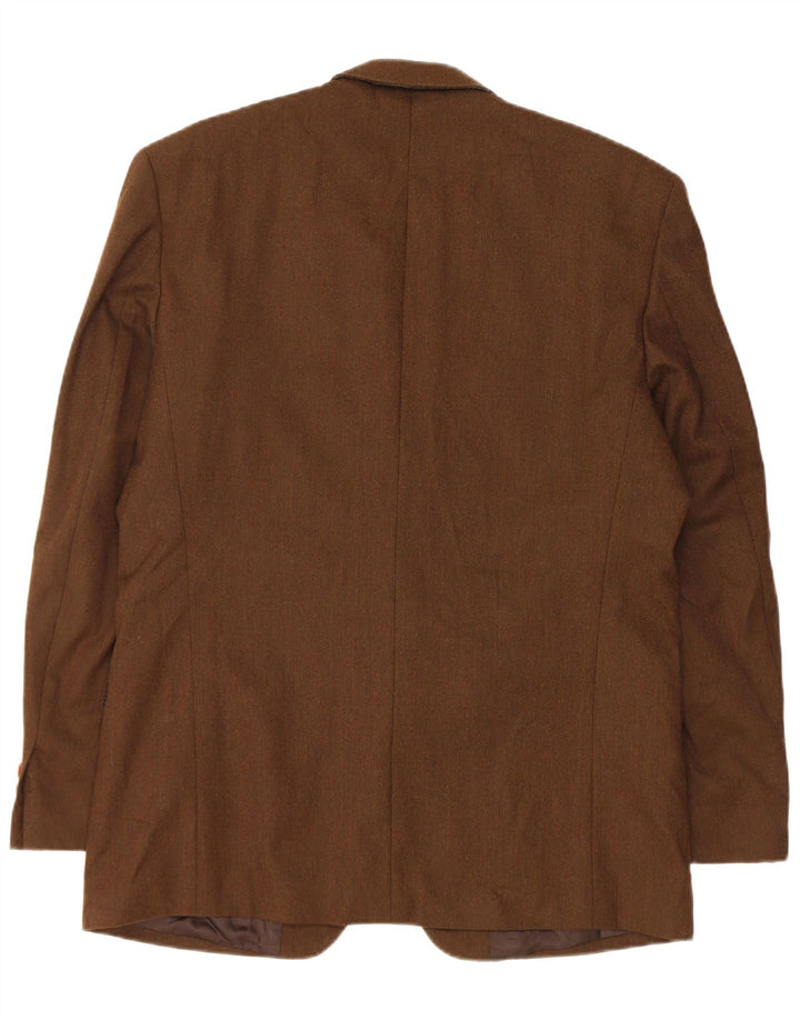 Massimo Dutti Mens 2 Button Blazer Jacket EU 52 Large Brown Wool