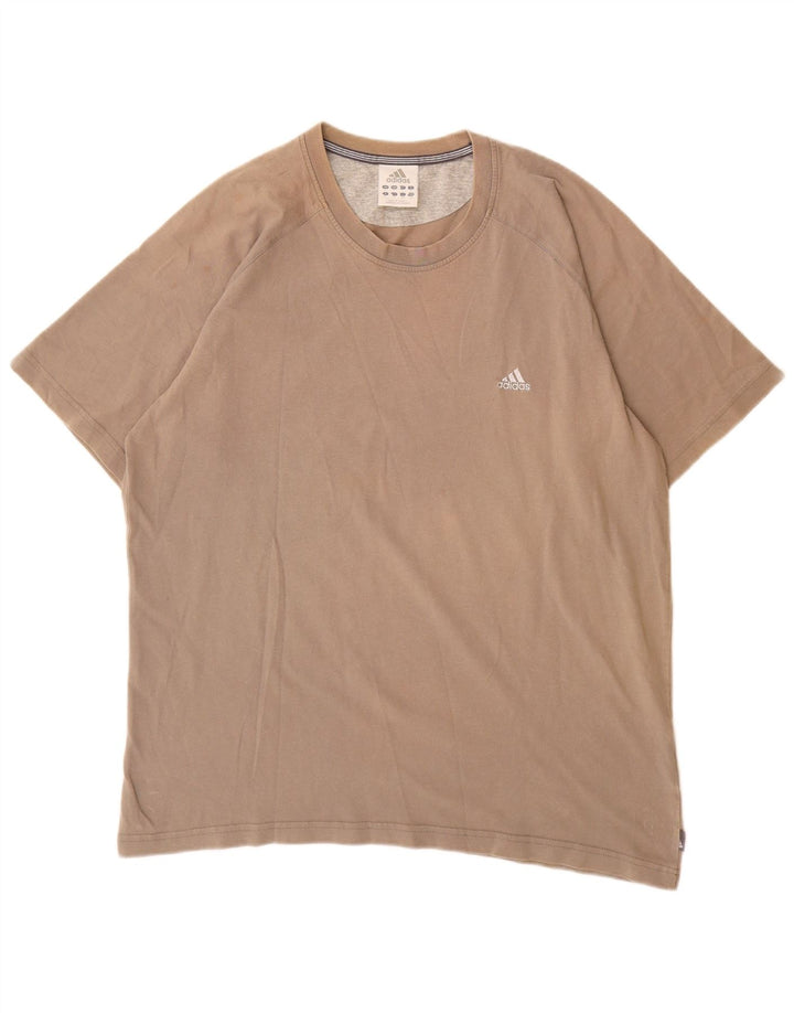 Adidas Mens T-Shirt Top Large Grey Cotton