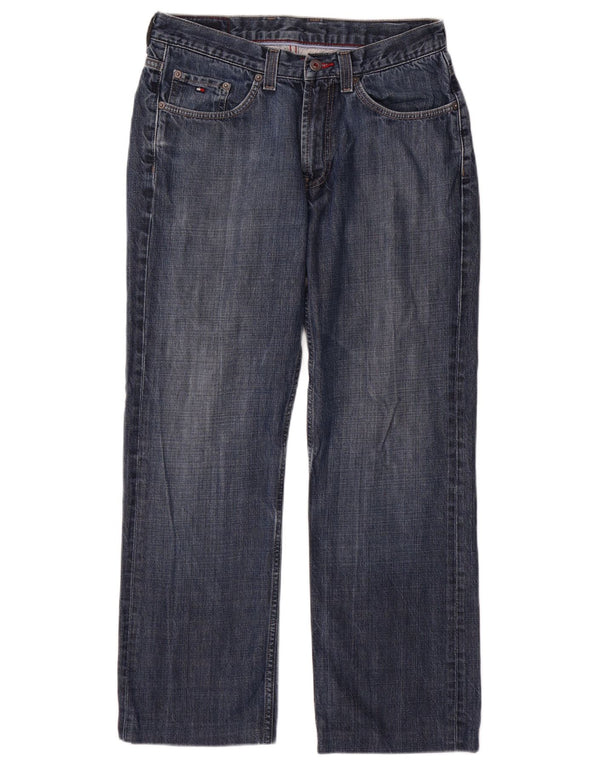 TOMMY HILFIGER Mens Straight Jeans W32 L29 Navy Blue Cotton