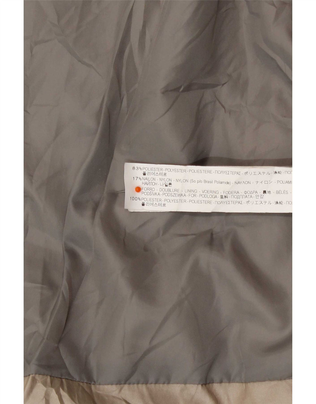 Zara Womens Padded Jacket UK 12 Medium Beige Polyester