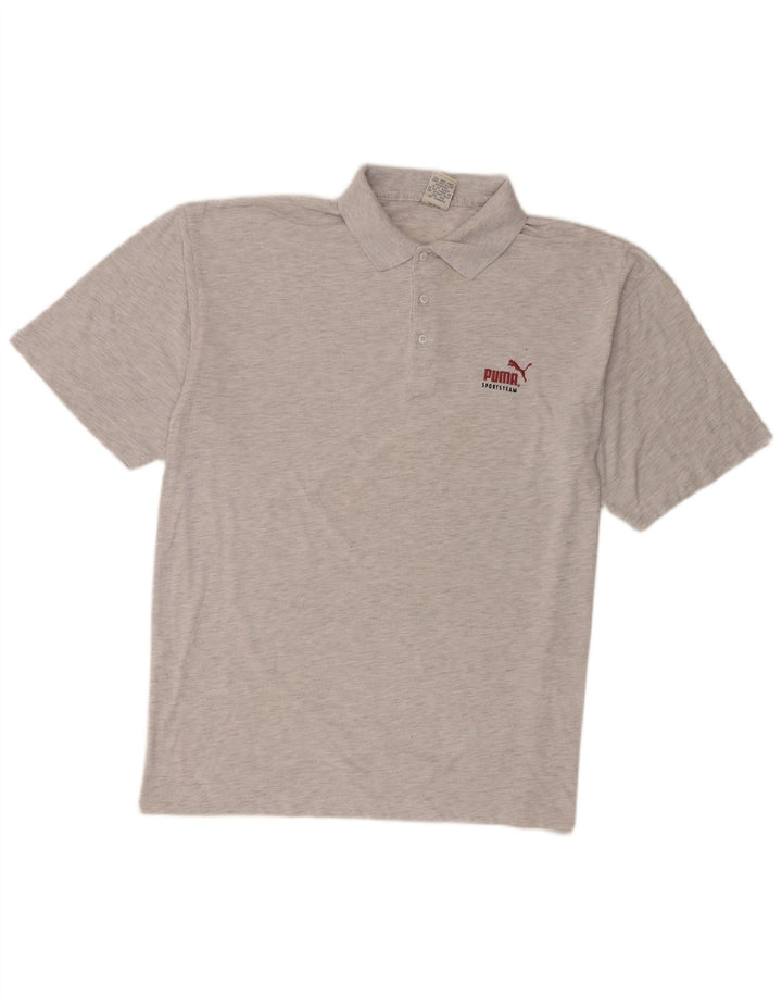 Puma Mens Polo Shirt Large Grey Flecked Polyester