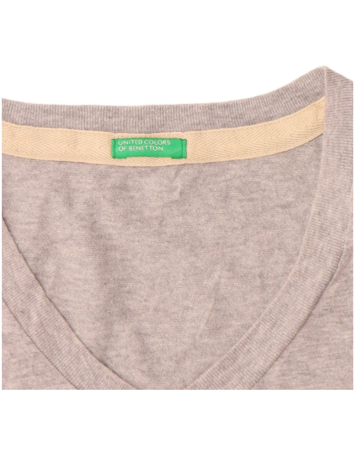 Benetton Mens T-Shirt Top Medium Grey Flecked