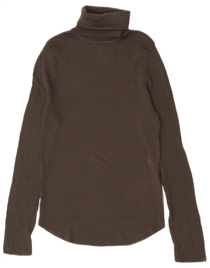 Zara Womens Roll Neck Jumper Sweater UK 12 Medium Grey Viscose