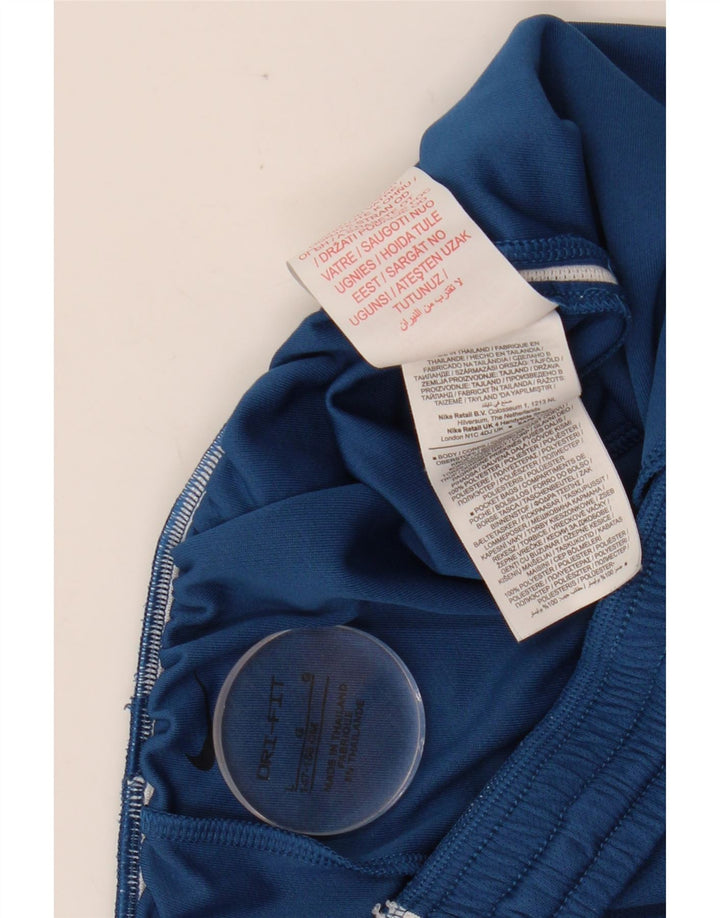 NIKE Girls Dri Fit Sport Shorts 12-13 Years Large  Navy Blue Colourblock