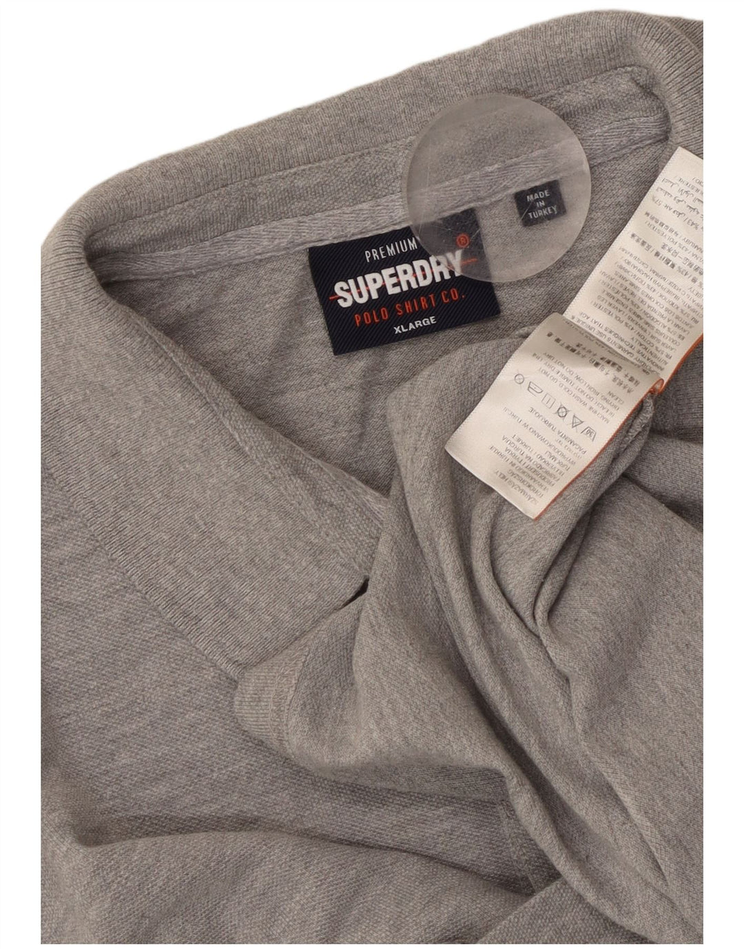 SUPERDRY Mens Polo Shirt XL Grey Flecked Cotton