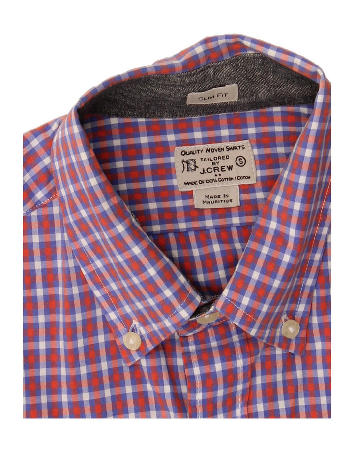 J. CREW Mens Slim Fit Shirt Small Red Check Cotton Vintage J. Crew and Second-Hand J. Crew from Messina Hembry 