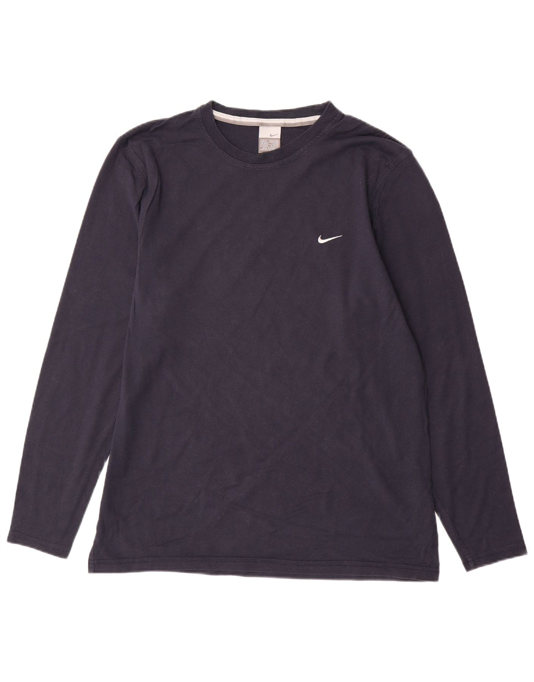 NIKE Mens Top Long Sleeve UK 39/41 Medium Navy Blue Cotton
