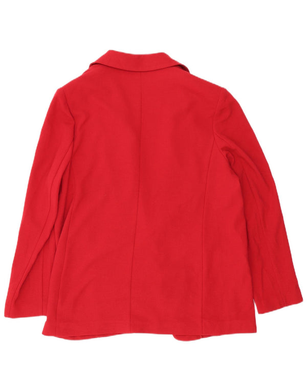 Marks & Spencer Womens Open Blazer Jacket UK 16 Large Red Polyester