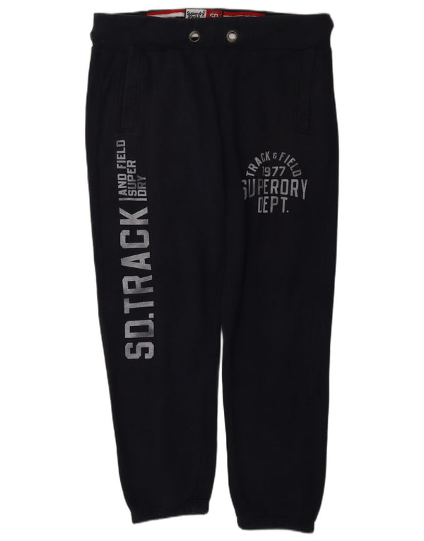 SUPERDRY Mens Graphic Tracksuit Trousers Joggers Large  Navy Blue