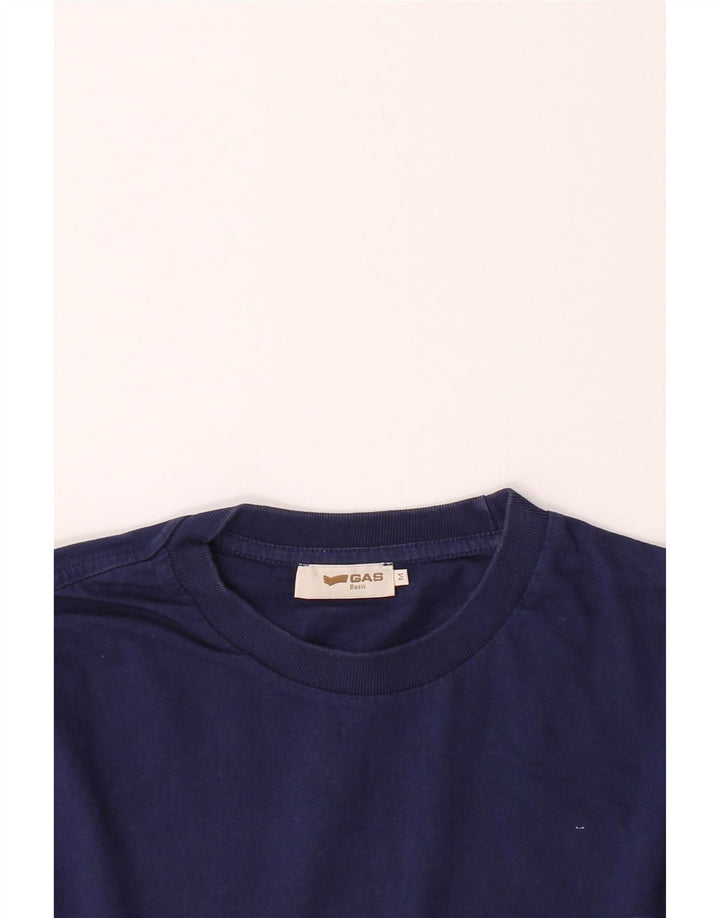 GAS Mens Top Long Sleeve Medium Navy Blue Cotton Vintage Gas and Second-Hand Gas from Messina Hembry 