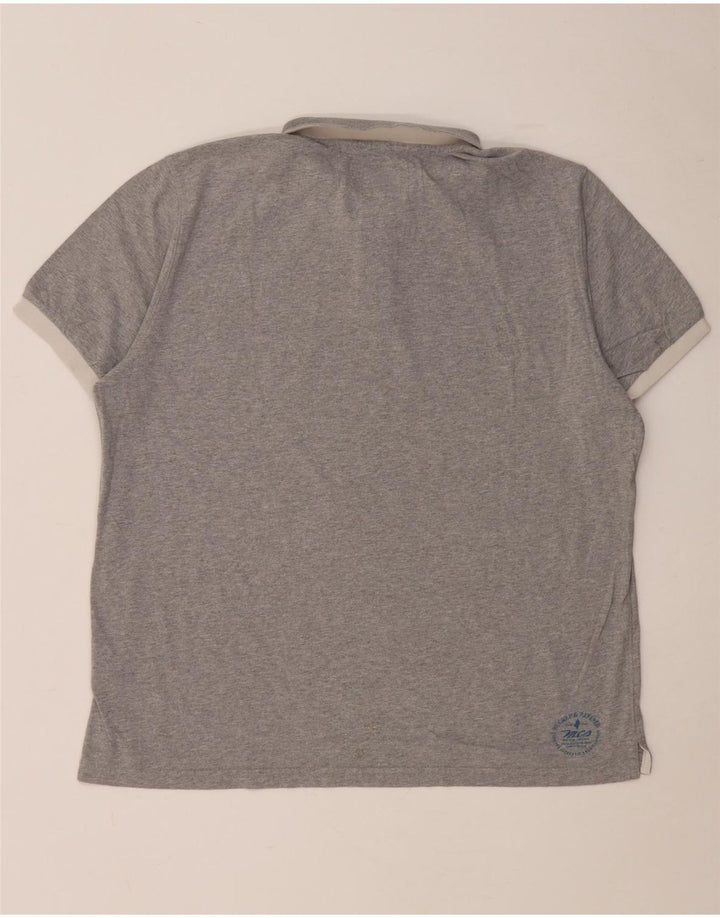 Marlboro Classics Mens Graphic Polo Shirt XL Grey Flecked Cotton
