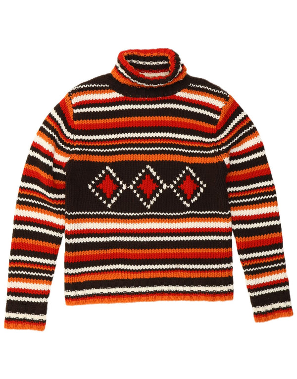 COLOURS OF THE WORLD Womens Roll Neck Jumper Sweater UK 18 XL Orange