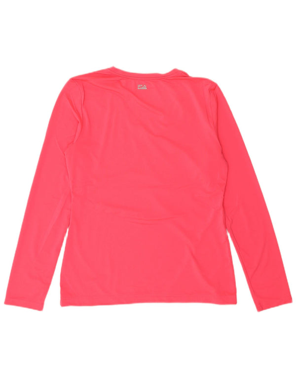 FILA Womens Top Long Sleeve UK 16 Large Pink Polyester