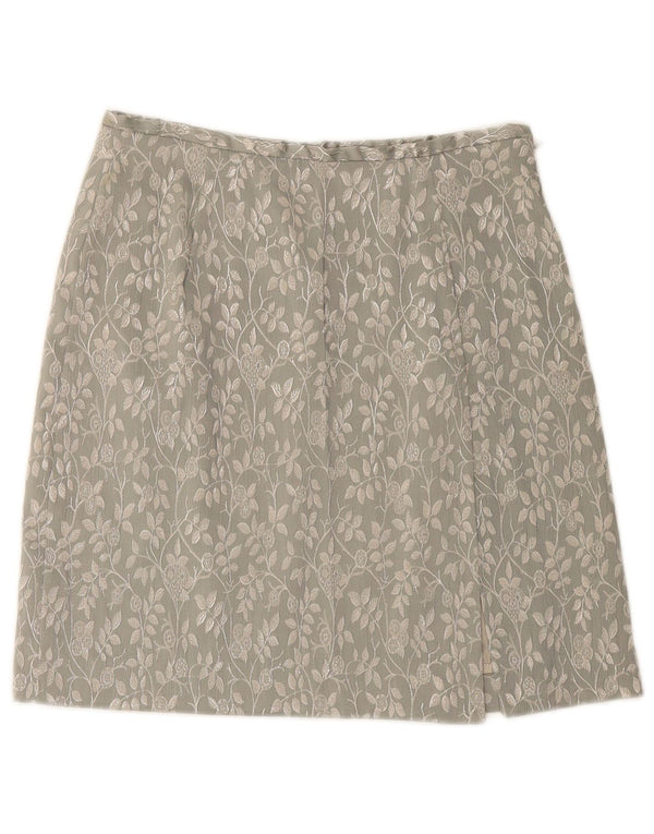 PIU & PIU Womens Mini Skirt IT 44 Medium W28  Grey Floral