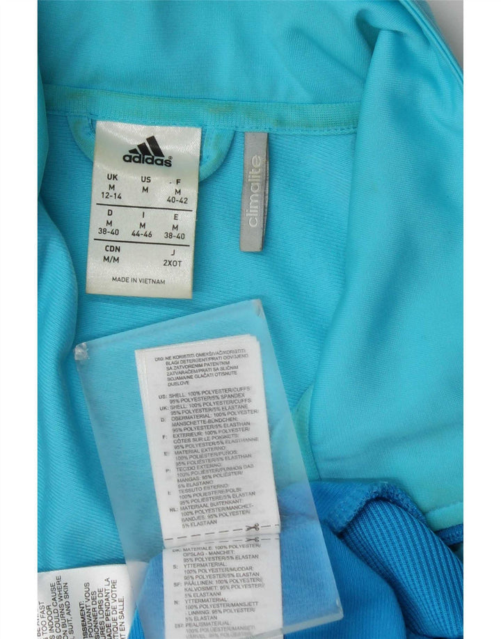 Adidas Womens Climalite Tracksuit Top Jacket UK 12/14 Medium Blue