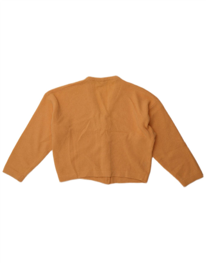 Vintage Womens Crop Cardigan Sweater UK 14 Medium Orange Wool