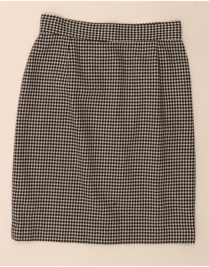 Vintage Womens 5 Button 2 Piece Skirt Set IT 46 Large W28 Black Houndstooth