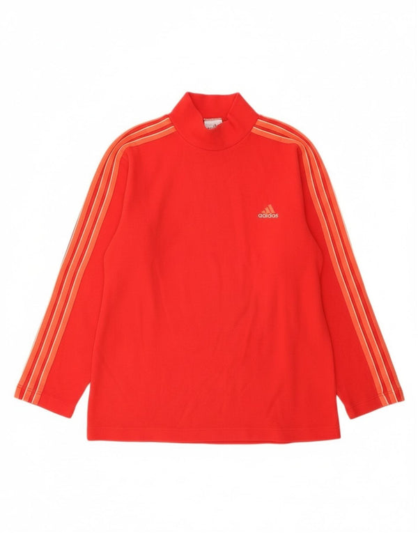 Adidas Mens Fleece Jumper UK 38/40 Medium Red Polyester