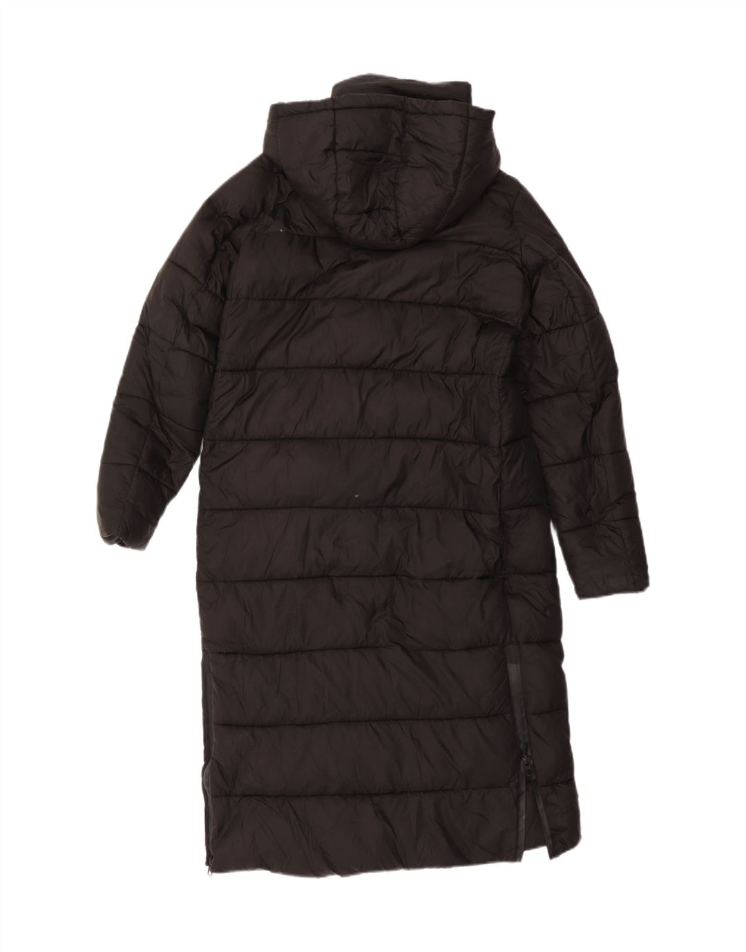 ZARA Womens Oversized Hooded Padded Coat UK 10 Small Black Polyester