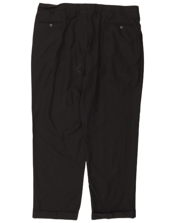 Izod Mens Pegged Suit Trousers W42 L32 Black Polyester
