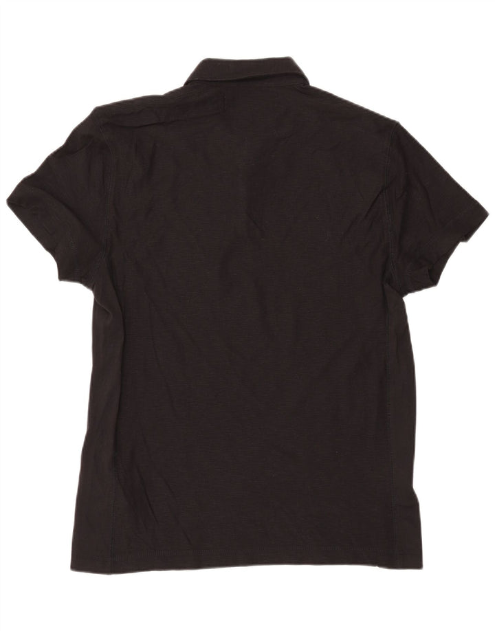 CALVIN KLEIN JEANS Mens Graphic Polo Shirt Medium Black Cotton