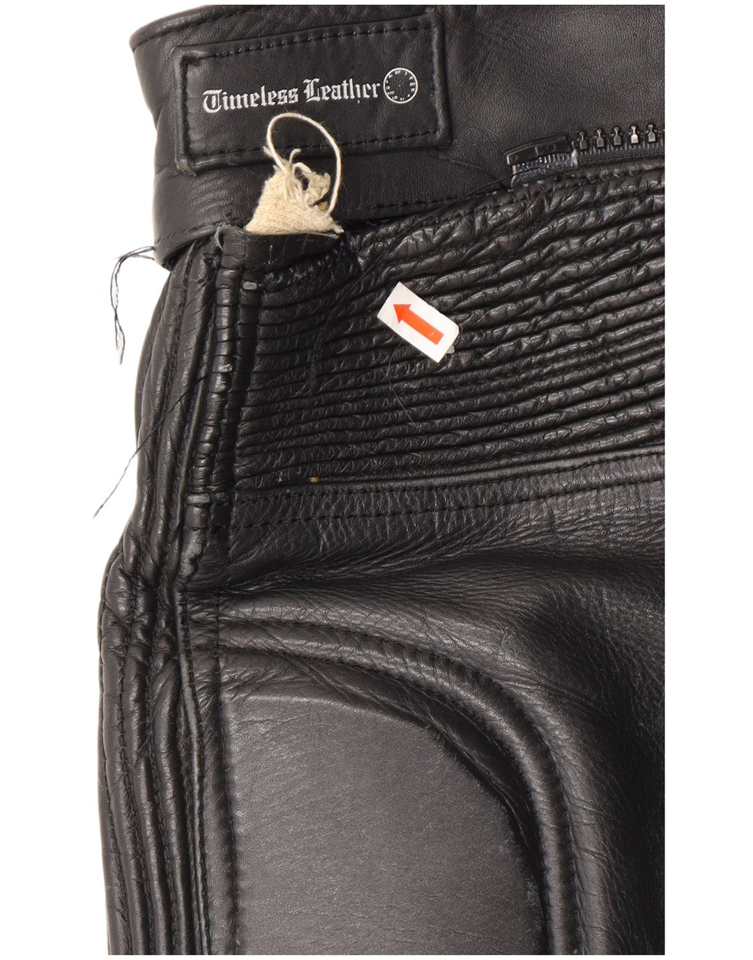 VINTAGE Mens Biker Leather Trousers W32 L23 Black